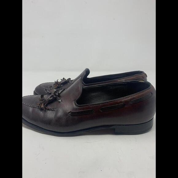 Johnston Murphy Genuine Shell Cordovan Size 10.5 DB Wingtip Oxford Dark Cherry